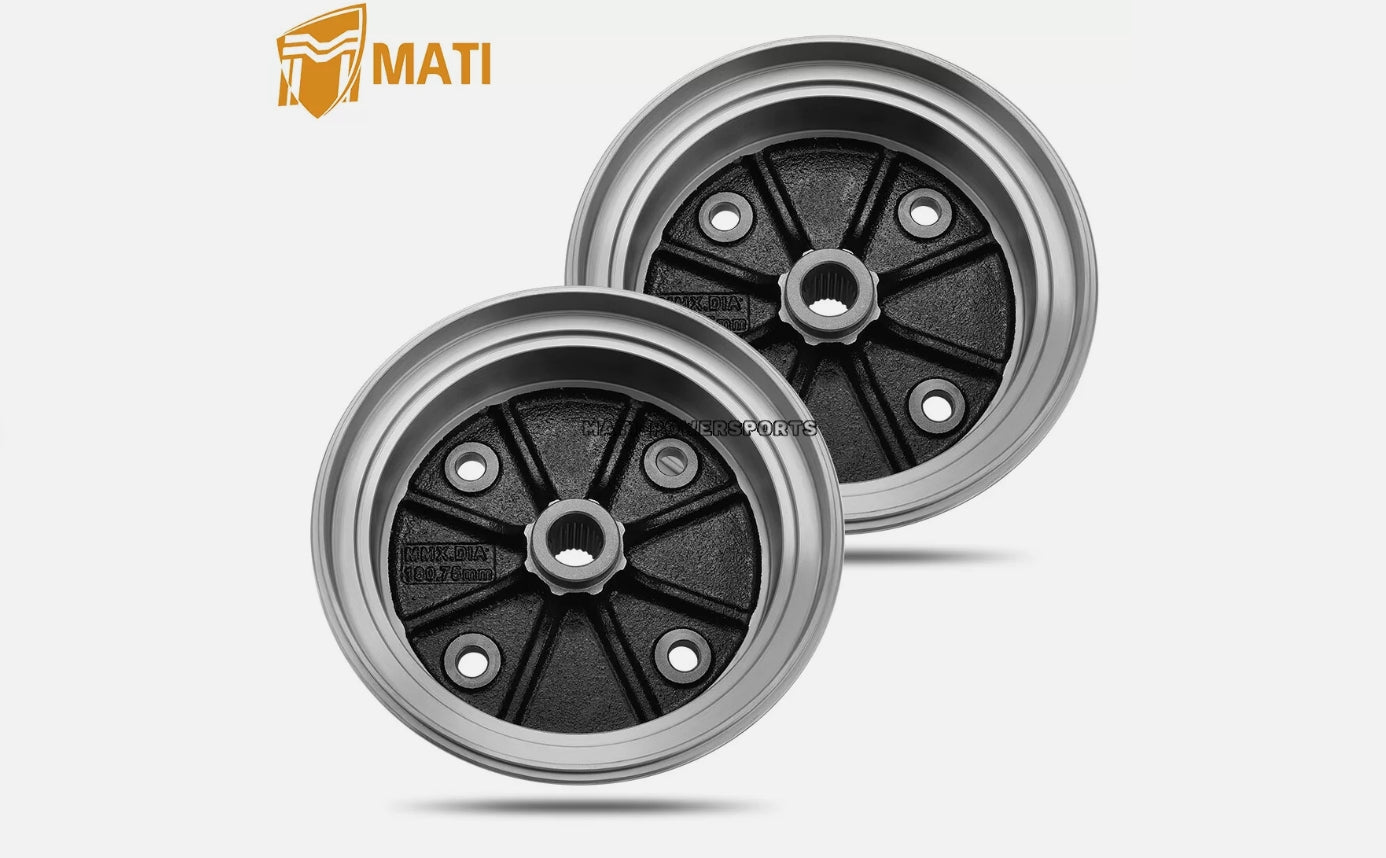 2PCS Rear Left & Right Wheel Brake Drum Hub For Kawasaki Mule 4010 4000 3020 3010 3000 2510 KAF620 KAF950 2001-Up 41038-0035 41038-7502