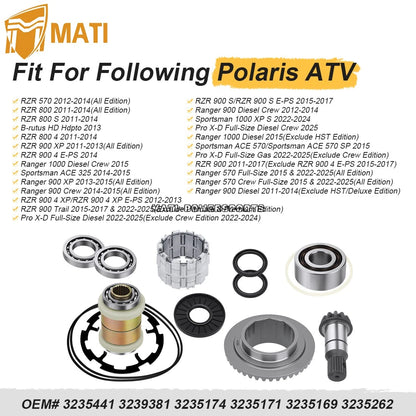 Front Differential Ring Kit & Output Hub & Roll Cage & Armature Plate For Polaris RZR Ranger Sportsman 570 800 900 1000 325 2011-2017