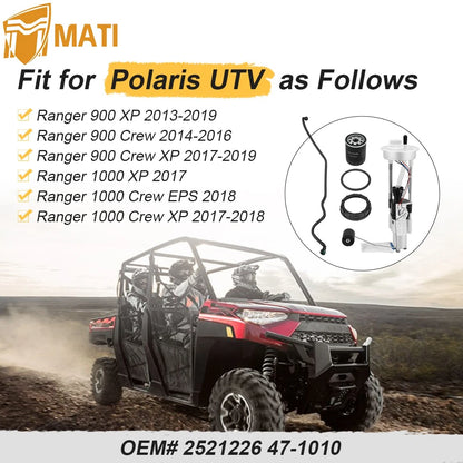 Fuel Pump & Line Assembly & Oil Filter For Polaris Ranger XP 900 1000 Crew 2013-2019 2521226 47-1010