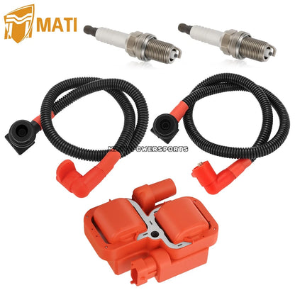 Ignition coil & Spark plug & Wire Cap For Polaris Ranger 800 2011-2017 RZR 800 4/S 2011-2014 4010425