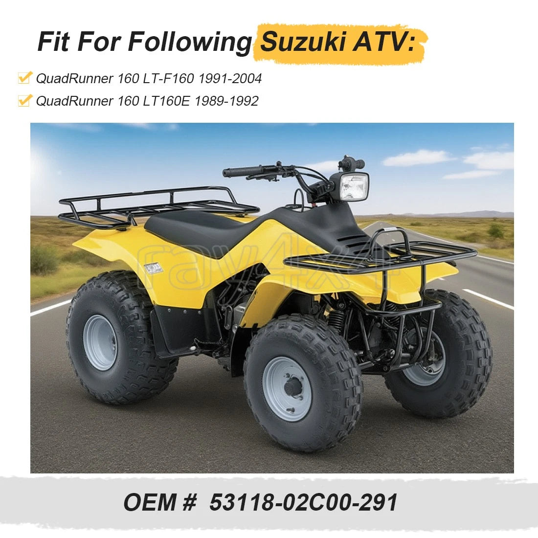 Center Front Fender Nose Hood Cover For Suzuki LT-F160 LT160E QuadRunner 160 1989-2004 53118-02C00-291