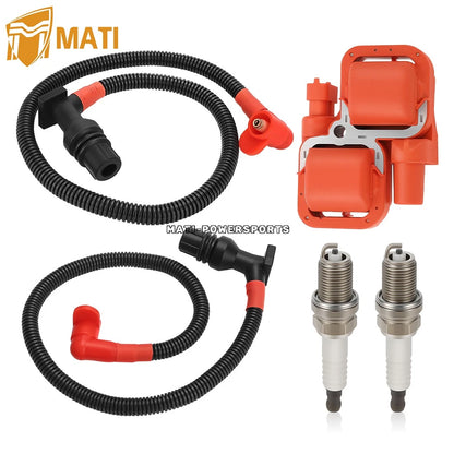 Ignition coil & Spark plug & Wire Cap For Polaris Ranger 800 2011-2017 RZR 800 4/S 2011-2014 4010425