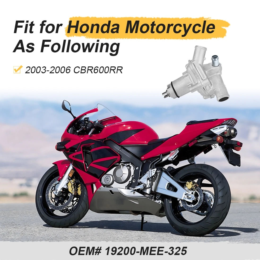 Water Pump Assembly For Honda CBR600RR 2003-2006 19200-MEE-325