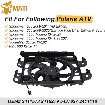 Radiator Fan-Assembly for Polaris Sportsman 550 850 1000 Scrambler 850 2009-2025 2411578