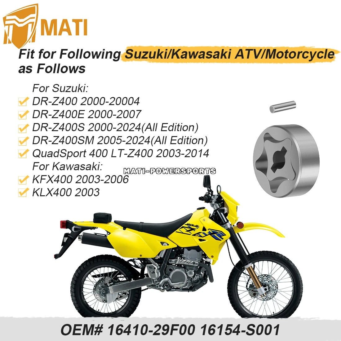 Oil Pump Rotor Set for Suzuki/Kawasaki DR-Z400 QuadSport 400 LT-Z400 KFX400 KLX400 2000-2024