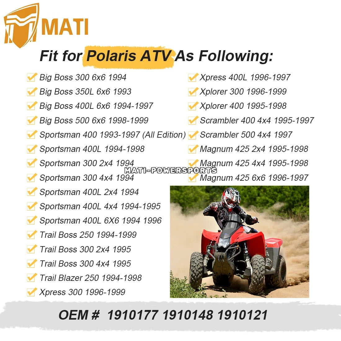 Rear Brake Disc Rotor For Polaris Big Boss Trail Boss Scrambler Magnum Sportsman 300 400L 1993-1999 1910177