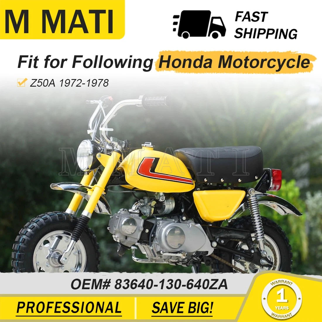 Yellow AirBox Left Side Cover For Honda Z50A 1972-1978 83640-130-640ZA