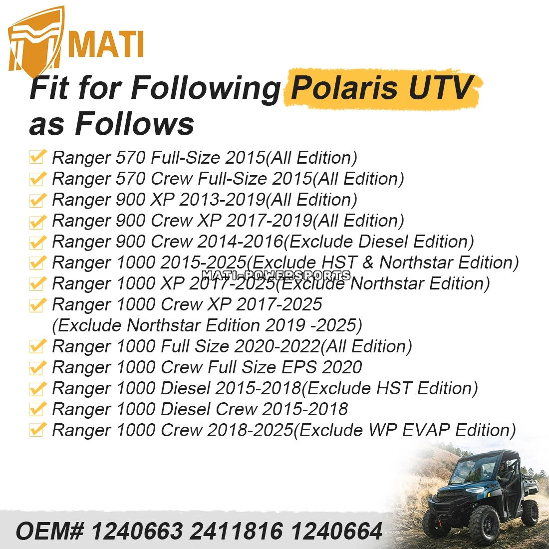 Fan-Assembly & Radiator for Polaris 570 900 1000 Crew XP 2013-2025 2411816