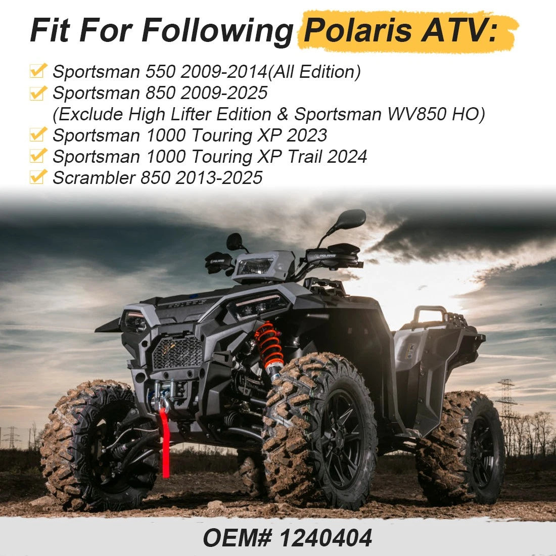 Radiator For Polaris Sportsman 550 850 1000 Scrambler 850 2009-2025 1240404