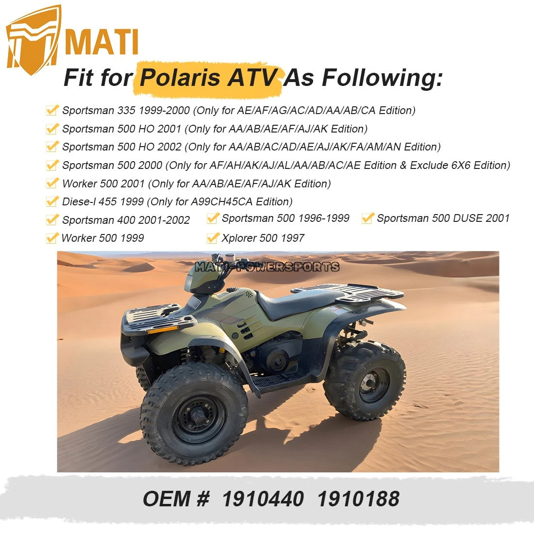 Rear Brake Disc Rotor for Polaris Sportsman 400 500 335 Worker Xplorer 500 1996-2002 1910188