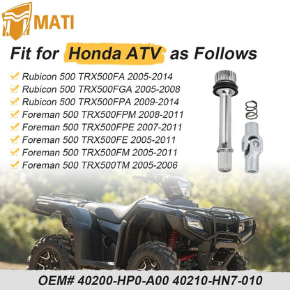 Rear Drive Shaft Propeller & U-Joint Yoke Joint For Honda Rubicon Foreman 500 2005-2014 40200-HP0-A00