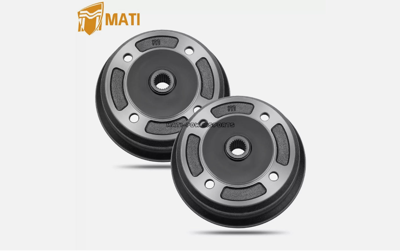 2PCS Rear Left & Right Wheel Brake Drum Hub For Kawasaki Mule 4010 4000 3020 3010 3000 2510 KAF620 KAF950 2001-Up 41038-0035 41038-7502