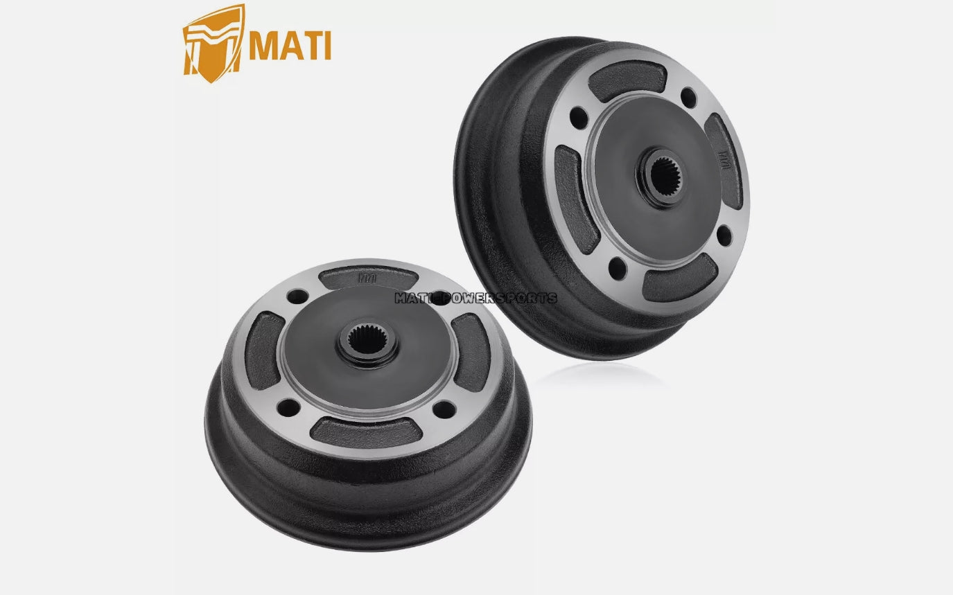 2PCS Rear Left & Right Wheel Brake Drum Hub For Kawasaki Mule 4010 4000 3020 3010 3000 2510 KAF620 KAF950 2001-Up 41038-0035 41038-7502